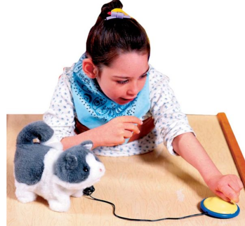 Mini Saucer Switch Being Used with Stuffed Animal Toy